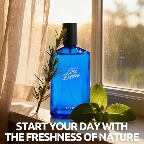 Image of Men's Cologne Cool Breeze Original Natural Spray Eau De Toilette,Long-Lasting Scent Perfume for Men Elegant Bottle - Great Holiday Gift, 3.4 Fl Oz /100 Ml