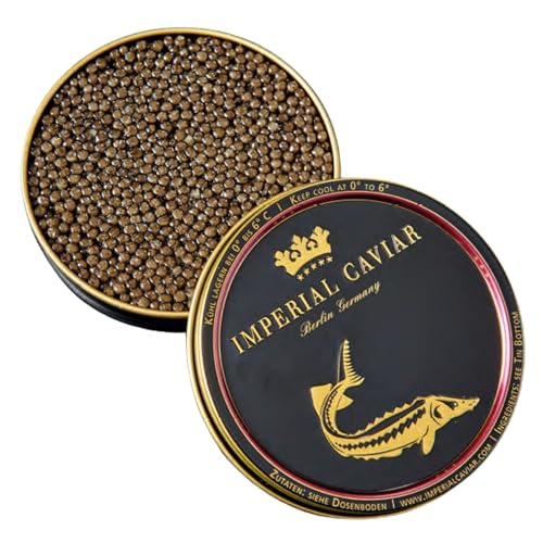 Imperial Caviar® Fine Beluga - 10g Premium Kaviar Malossol vom Stör - Beluga Kaviar Dose aus Aquakultur - Feinkost Geschenk für Feinschmecker - Frisch & Expressversand