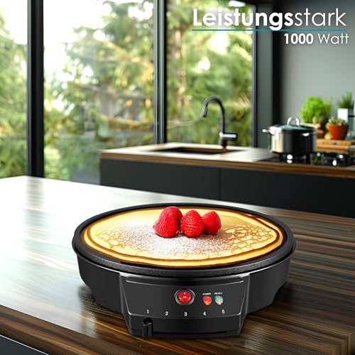 Crepes Maker Cool-Touch-Griff 30 cm Durchmesser Antihaftbeschichtung Crepes Maschine Crepesmaker Galettes Crepes Pfanne Creperie 1000 Watt – Bild 4
