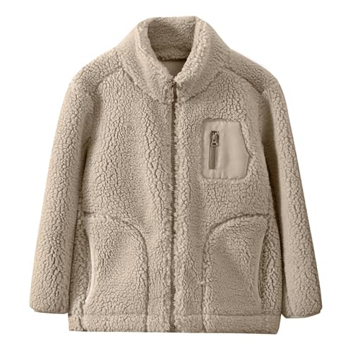 Veste polaire pour enfant et parent avec col montant et poches zippées
