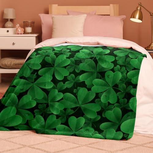 Couverture Polaire Trèfle Vert en Microfibre Premium | Jeté de Lit Magnifique - 8