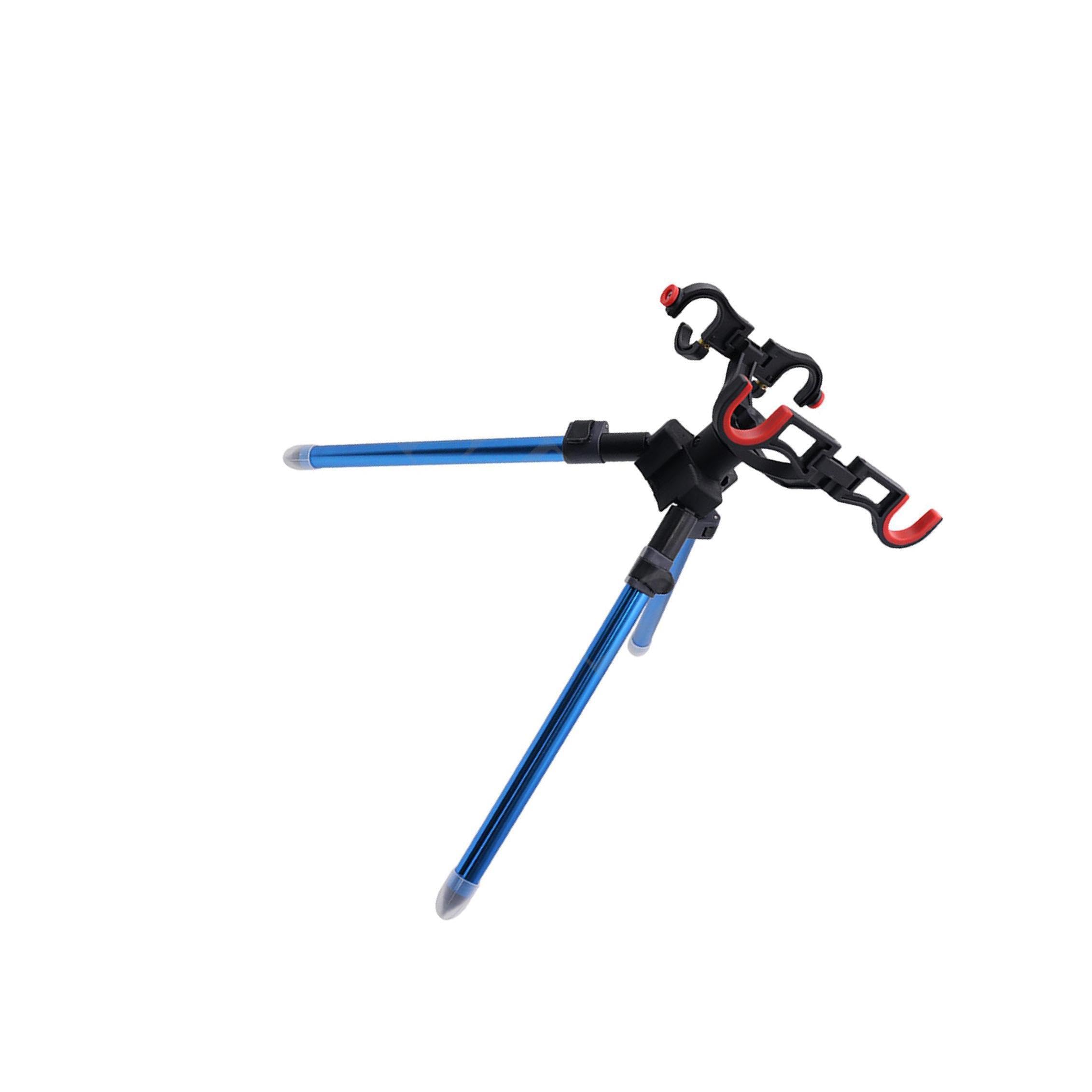 Support trépied Portable pour Canne à pêche, réglable et Pliable, idéal pour Les Aventures de pêche en extérieur. Ce Support Pliable Permet Un Gain de Place et Un, Bleu, 39 cm