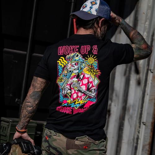 Combat Iron Men's Graphic T-Shirt | Woke Up and Chose Violence | Cotton-Poly Blend | Athletic Fit, Tagless Comfort3