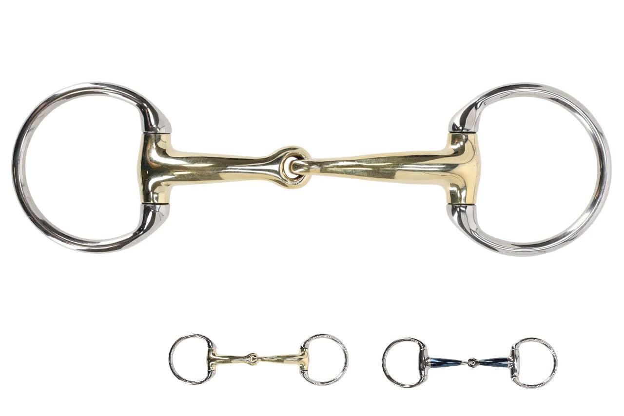 NETPROSHOP Anatomisch geformte Olivenkopftrense mit einfach gebrochenem Gebiss Mundstück 14 mm Argentan oder Sweet Iron, Groesse:11,5, Farbe:Argentan