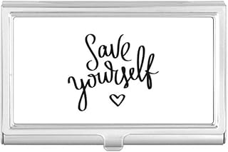 Save Yourself Quote Business Card Holder Case Pocket Box Wallet