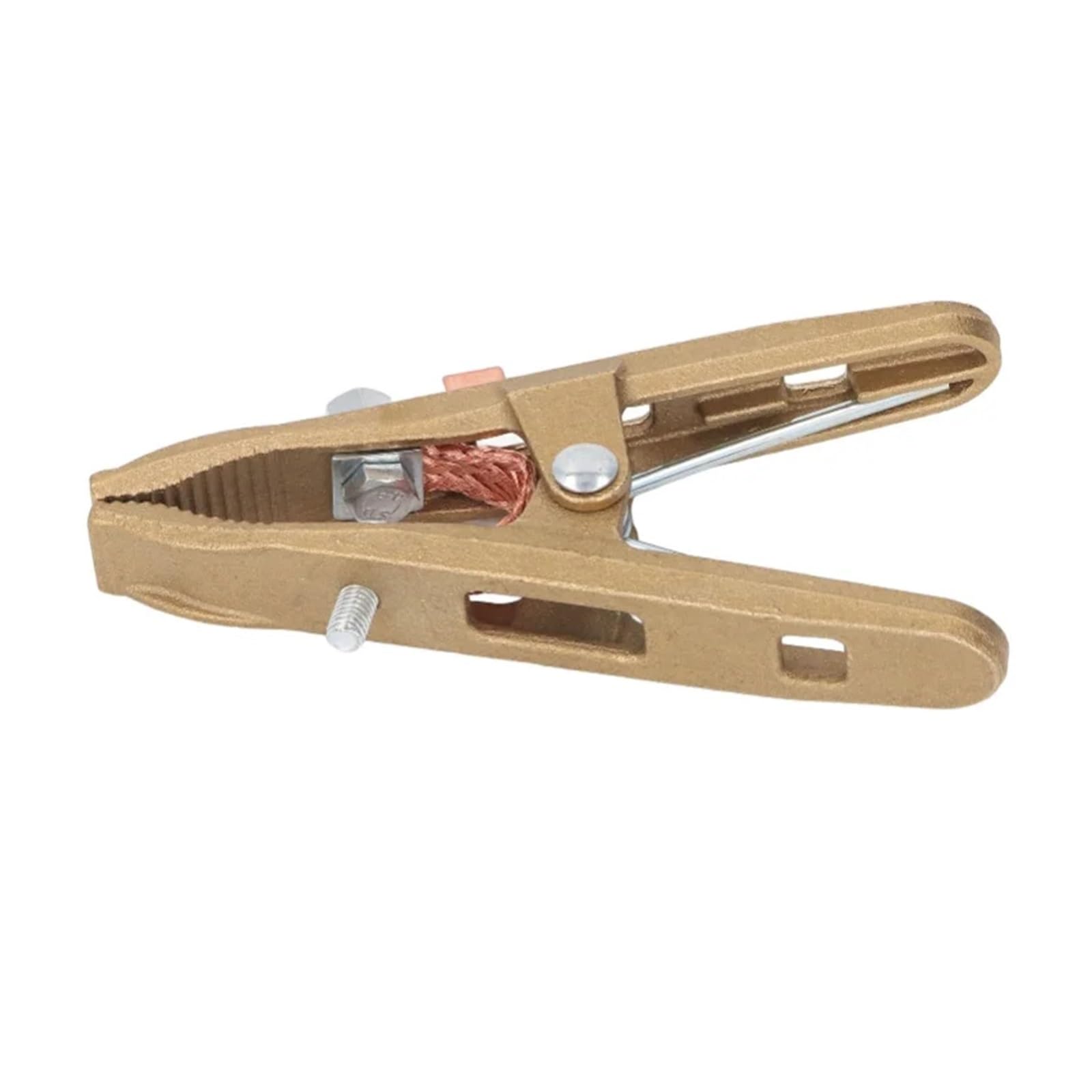 Pinza Soldadura Abrazadera de tierra de latón, forma A, alta potencia, 300A, 1 ud.