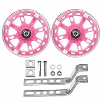 Universal Bicycle Training Wheels - Adjustable Stabiliser Support Wheels for Kids (Pink)