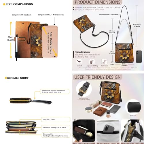 Lotusorchid Satchel Purse and Wallet Set for Women Waterproof Women's Leather Shoulder Bag Gift for Mom Wife Friends2