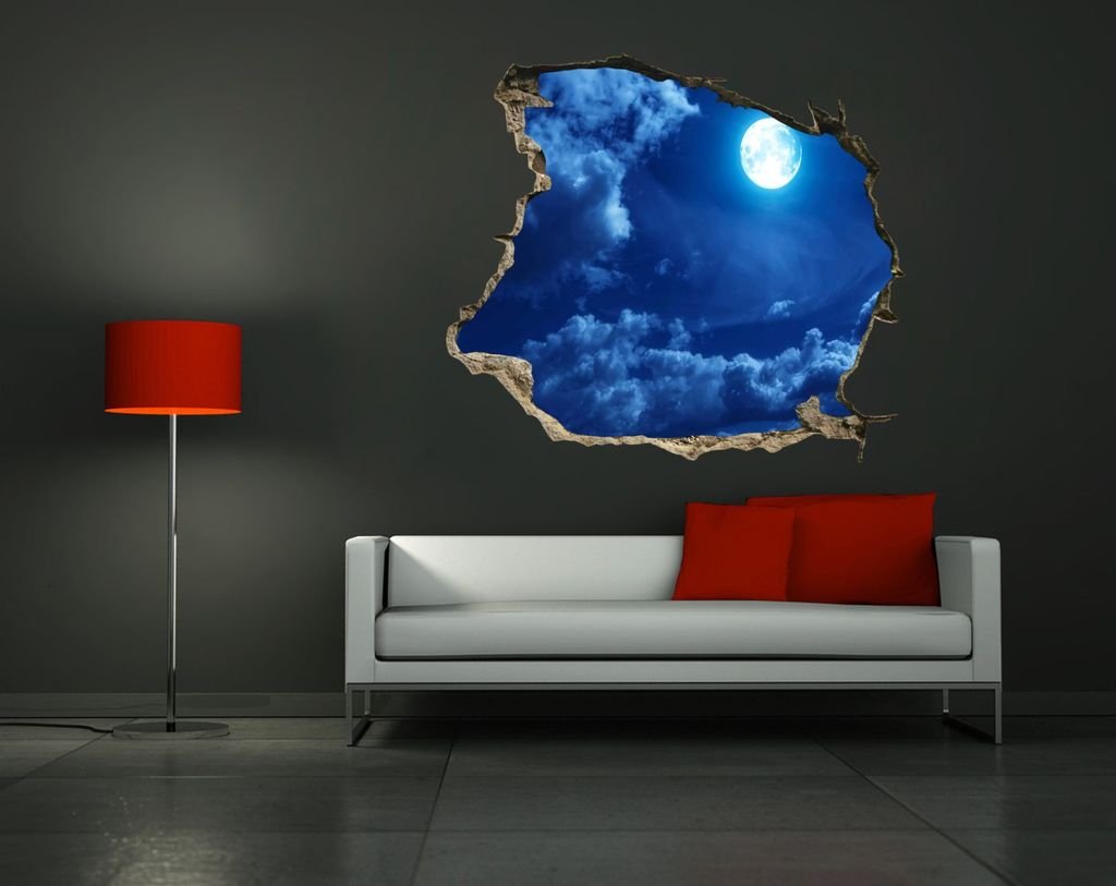 DECOR Kafe Decal Style Moon 3D Wall Poster (PVC Vinyl, 91 X 81 CM) (B01MG54N42) Amazon Price History, Amazon Price Tracker