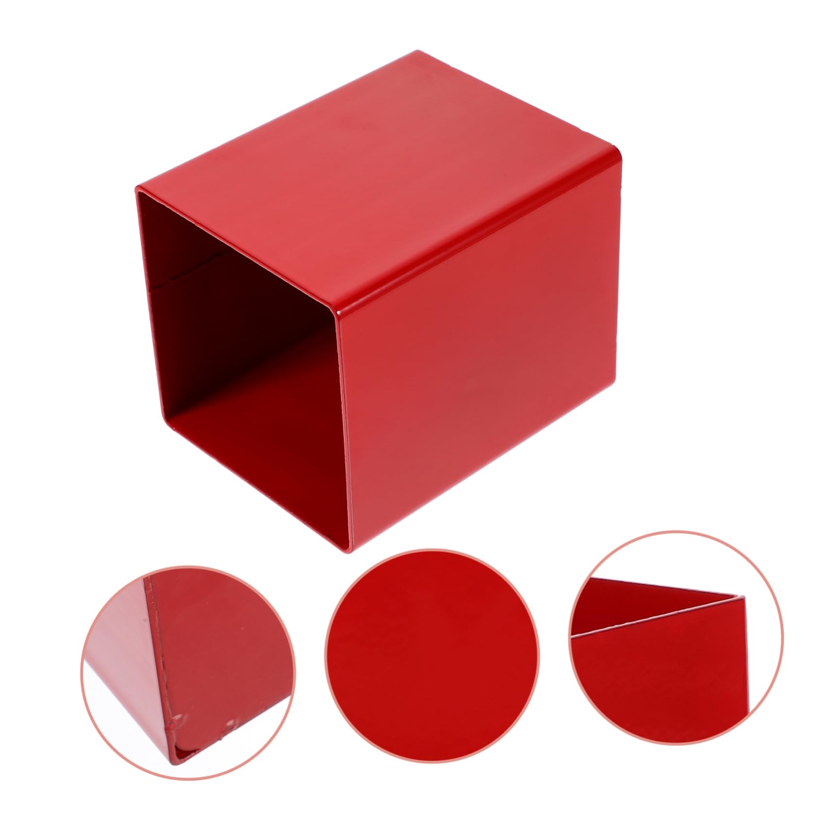 SHINEOFI Portalápices de Mesa de Metal Rojo, Cubo para Guardar Lápices
