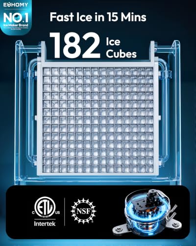 Image of EUHOMY Commercial Ice Maker Machine 500Lb /24H, Ice Ready in 10-15 min,SECOP Compressor, Industrial Ice Machine with 130Lbs Automatic Ice Bin Dispenser, Ice Maker Machine for Hotel /Restaurant /Business