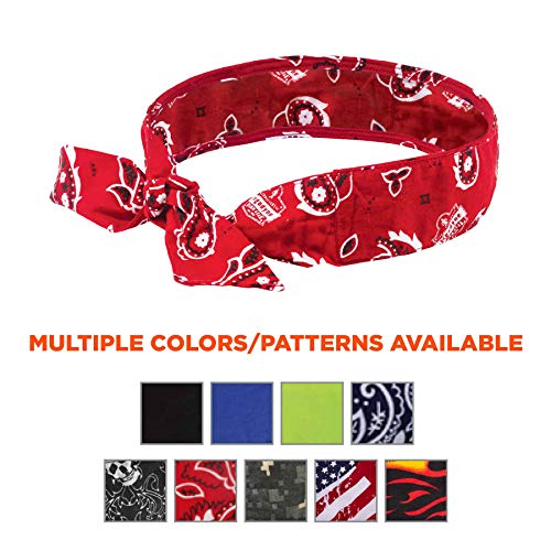 Image of Ergodyne Chill Its 6700 Cooling Bandana, Lime, Evaporative Polymer Crystals For Cooling Relief, Tie For Adjustable Fit,
