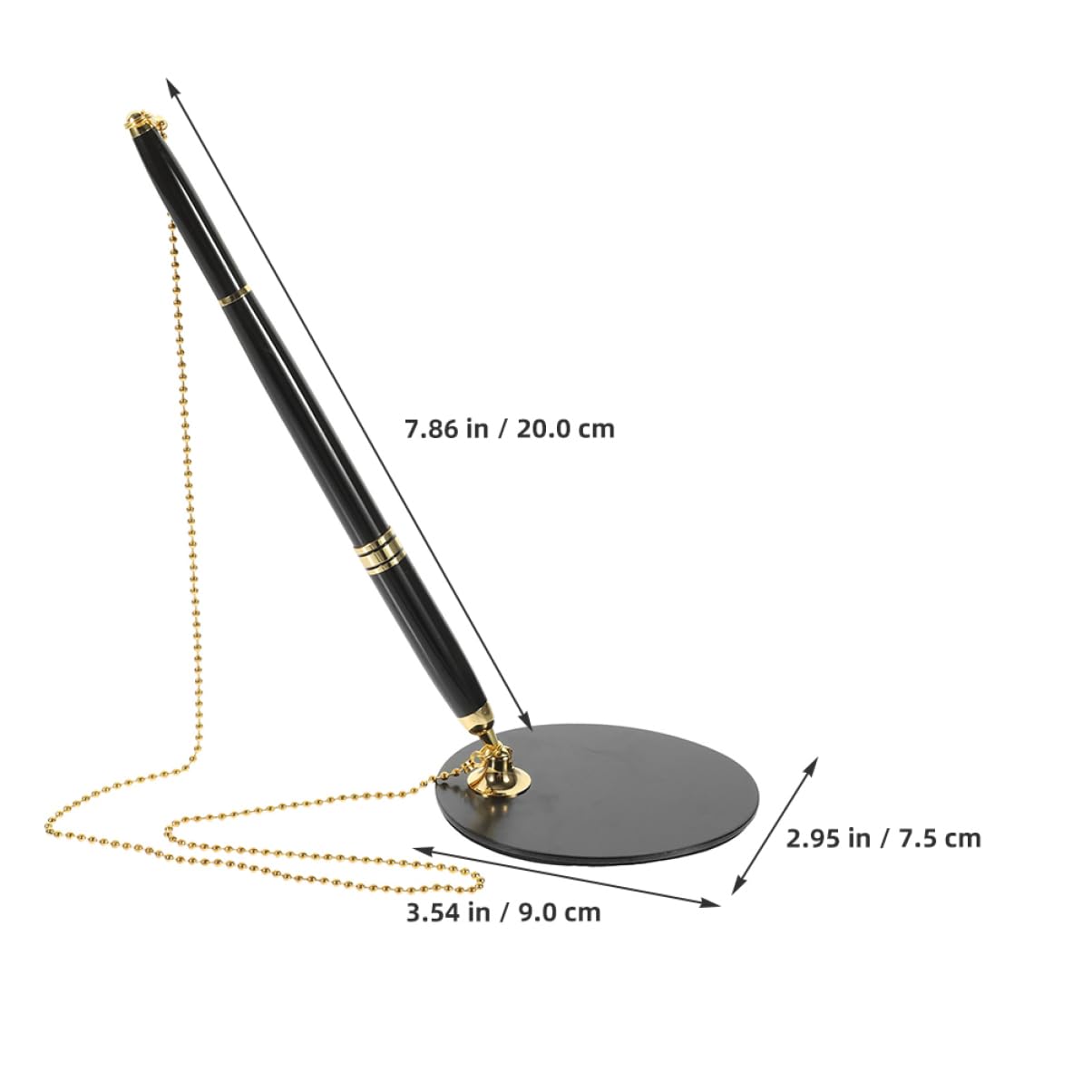 Générique 2 Pièces Stylos à Sécuriser Support de Bureau de Stylos Noirs avec Cordon pour Accueil Bureau École à Élégant et