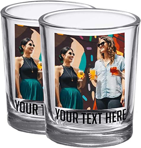 2Pk Personalized Printed Photo 2.5Oz Shot Glasses, Gifts For Dads And Moms, Custom Image Or Pictures – Anniversaries, Party Favors, Bachelor Or Bachelorette Party, 21St Birthday Shot Glass #TOP15