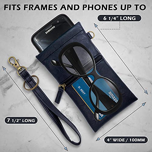 Image of MyEyeglassCase Soft Crossbody Sunglasses Case, Large to XL Squeeze Top Glasses Pouch, Women Eyeglass Holder Sleeve Travel Bag