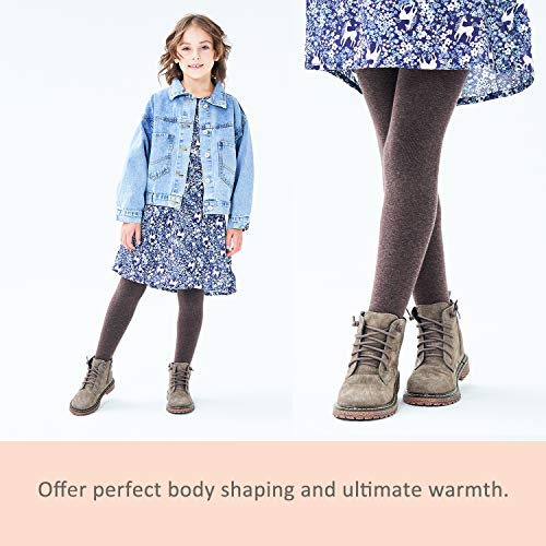 HowJoJo Girls Fleece Lined Leggings Warm Winter Footed Tights High Waist Leggings Pants3