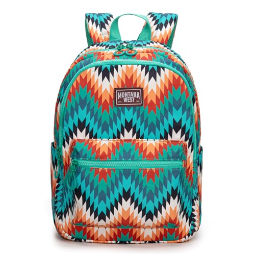 Montana West Mochila Wrangler Aztec Mommy Daypack Bolsa de viagem ocidental para mulheres, Turquesa, Large, Ocidental