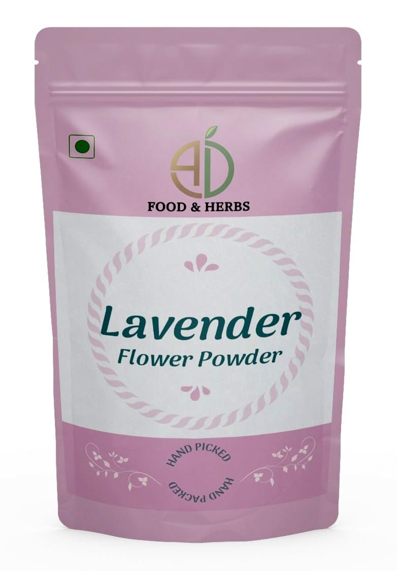 A D Food & Herbs Organic Lavender Flower Powder Aromatic Edible for Homemade Lattes, Tea Blends, Bath Salts, Gifts, Crafts (20 Gms)