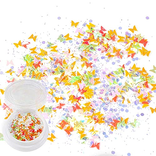 EBANKU 3D Schmetterling Nail Art Glitter Pailletten, 6 Farben Nail Art Holographic Pailletten Schmetterling Glitzer… – Bild 7