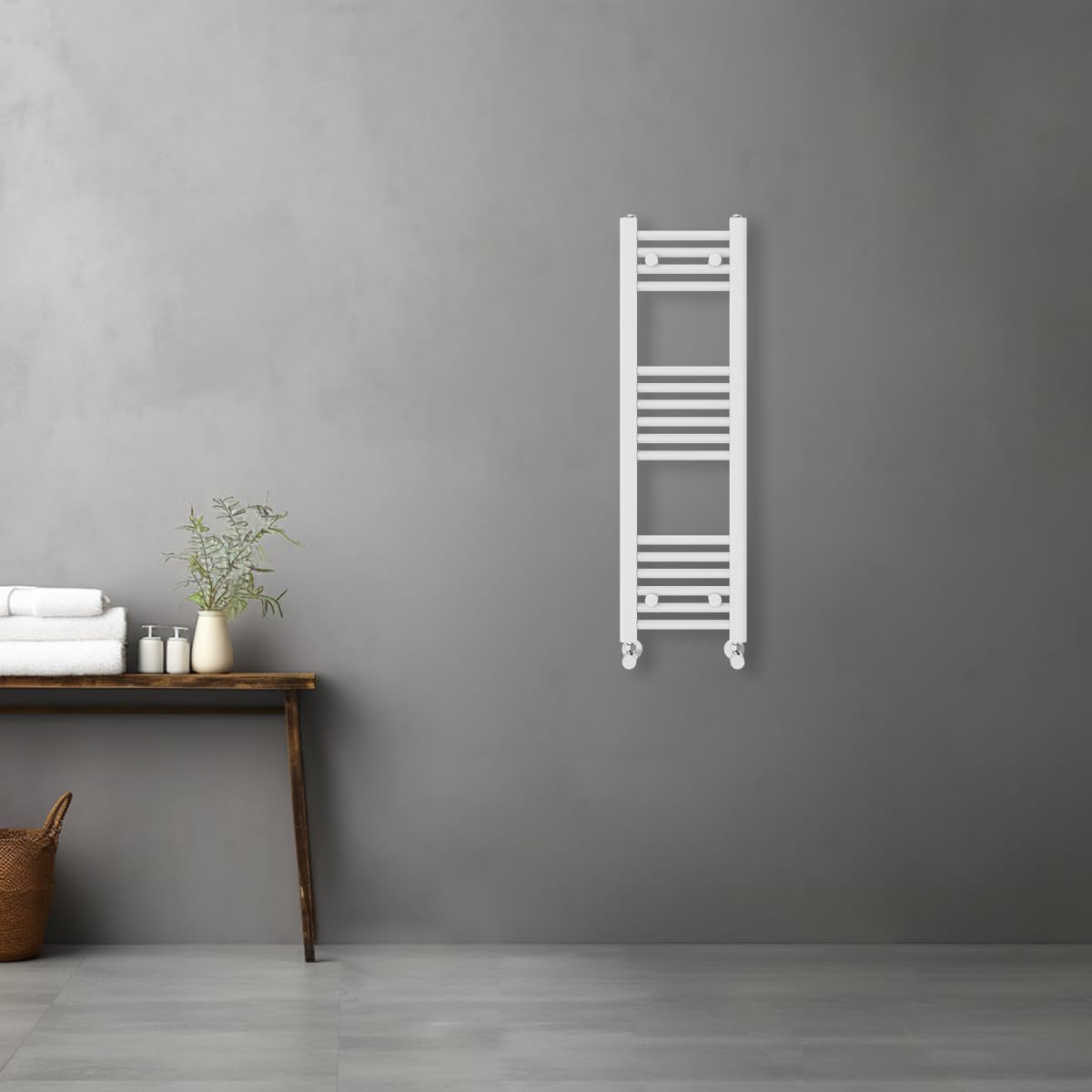 Warmehaus White Contemporary Straight Heated Bathroom Towel Rail Radiator Rad - 1000X300mm