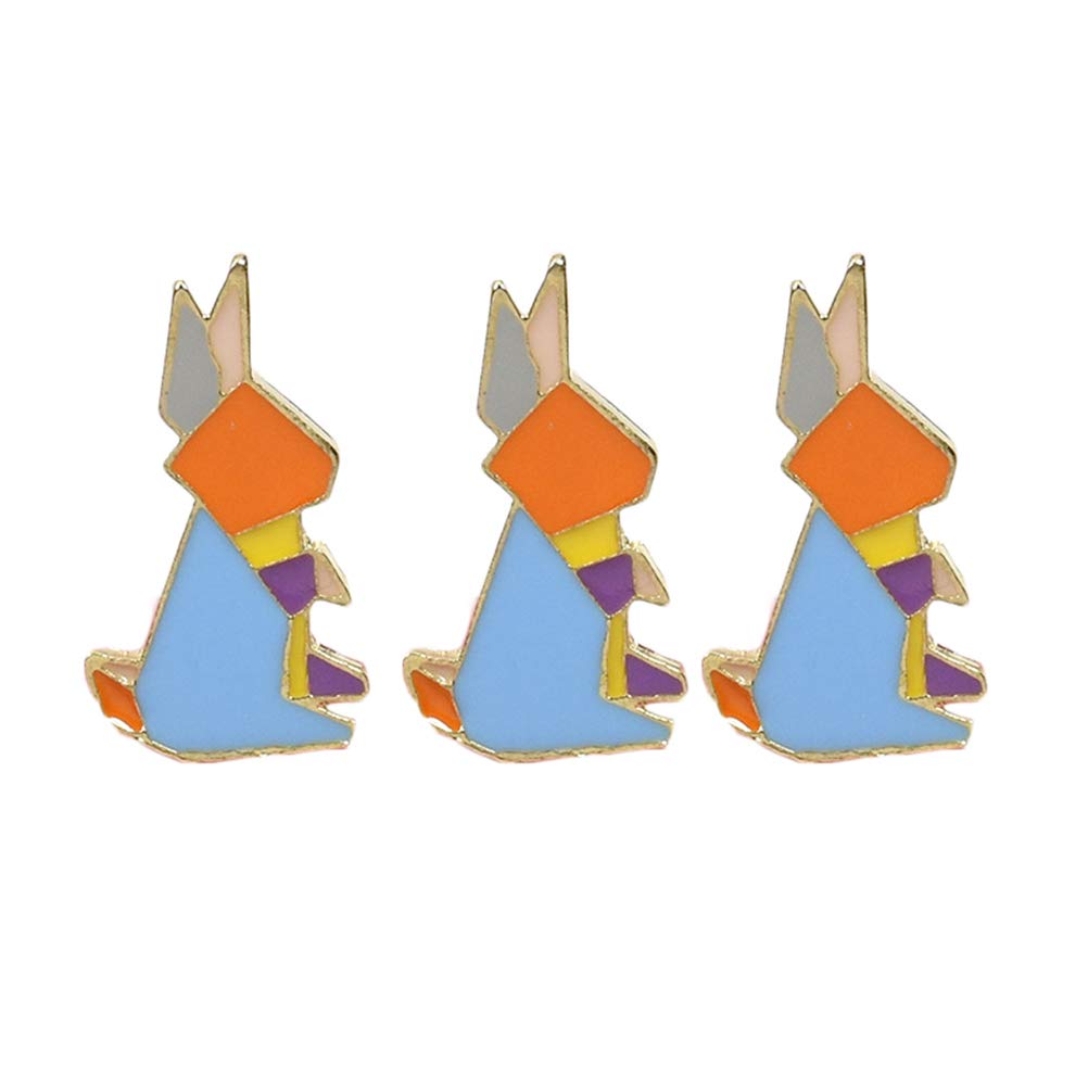 AmosfunAmosfun 3pcs Cute Enamel Pin DIY Cartoon Animal Rabbit Brooches Pin Badges for Clothing Bags Backpacks Jackets Hat