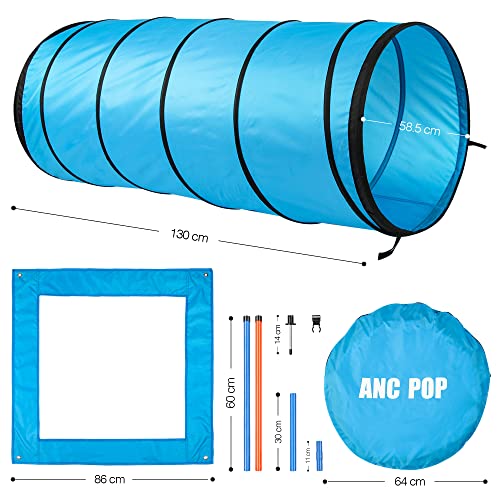 Dog Agility Training Equipment Pet Obstacle Training Course Kit Dog Outdoor Games with Tunnel, Adjustable Hurdle, Pause Box, Toys and Carrying Bag Dog Agility Training Equipment Pet Obstacle Training Course Kit Dog Outdoor Games with Tunnel, Adjustable Hurdle, Pause Box, Toys and Carrying Bag