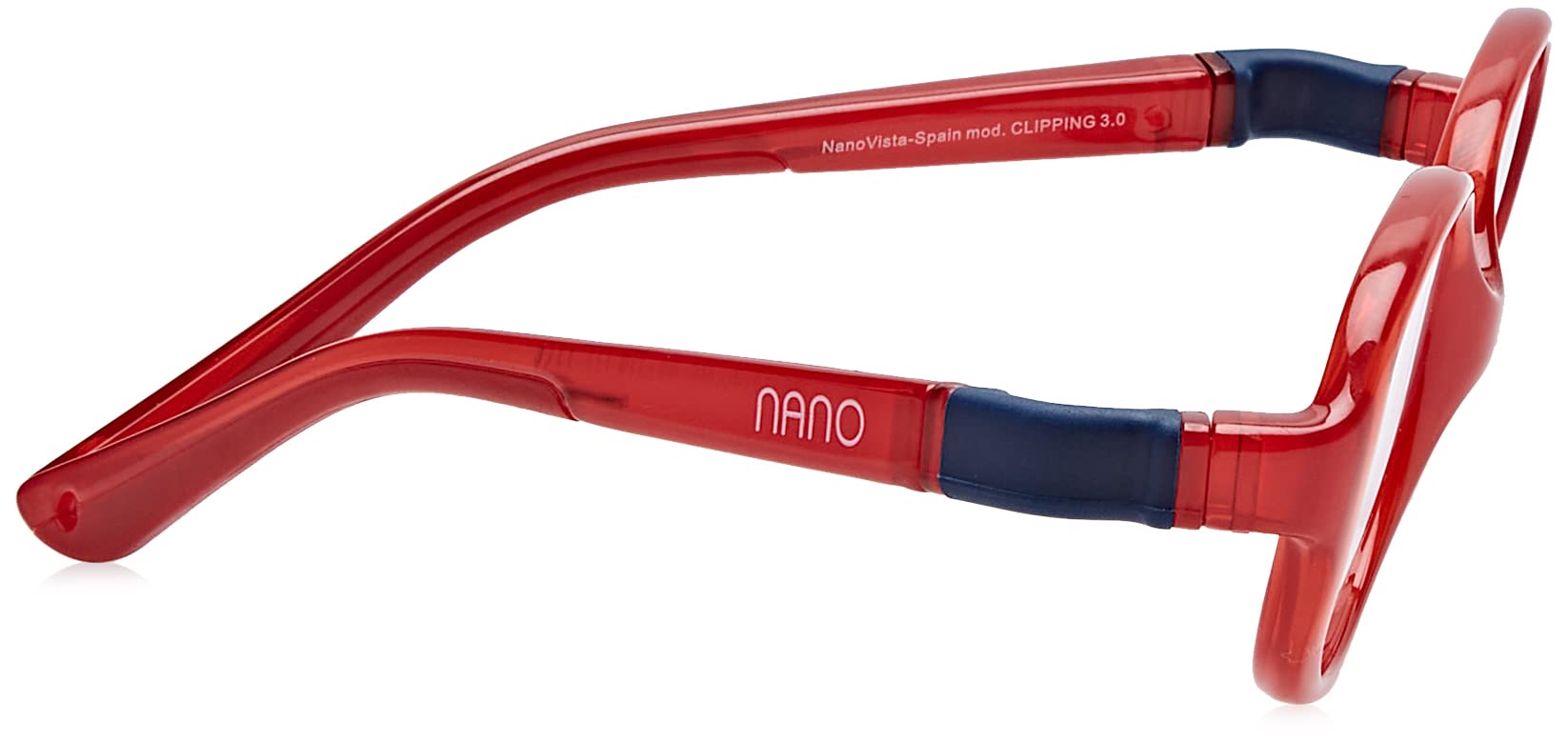 GAFAS NANO OPTICAL - CLIPPING 3 0_4-6 AÑOS C: ROJO CRISTAL/MARINO/44x14x117 Cura della persona e salute