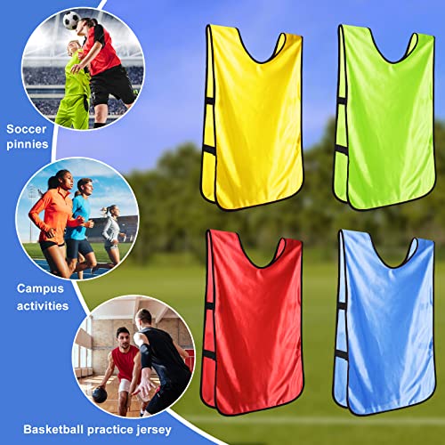 24 Pcs Team Practice Vests For Adults Youth Sports Pinnies Scrimmage Practice Undershirt Kids Football Training Jerseys Expansion Activity Team Group Vest For Soccer,Basketball, Volleyball,Athletics #TOP6