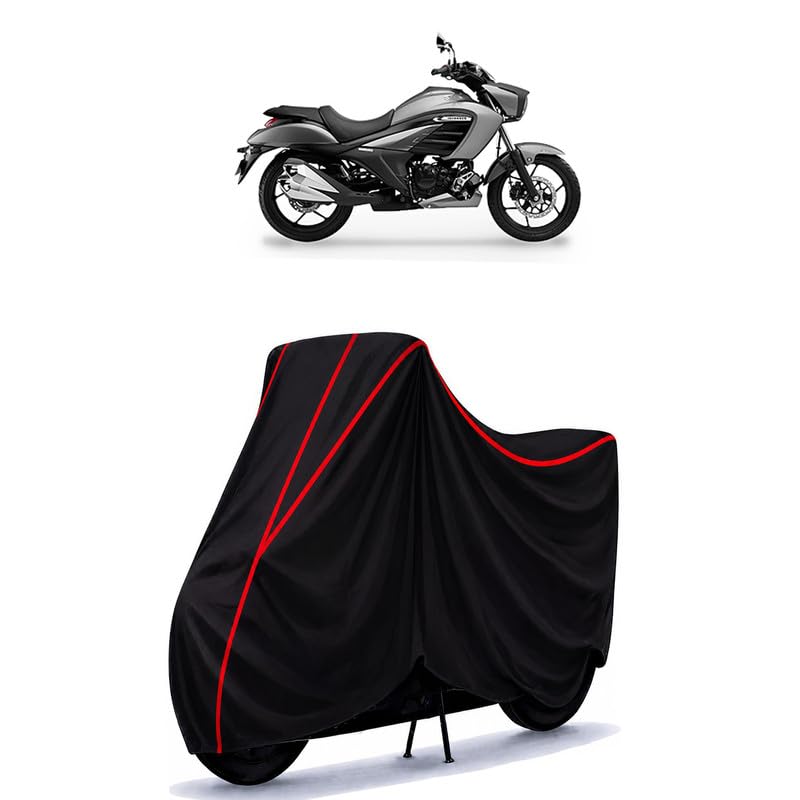 Image of Suzuki Intruder 150 Water Resistant Bike Cover for All Motorcycles & Rain | Heavy Duty Taffeta Fabric | UV Protection, Dustproof, Scratchproof | All Weather Two Wheeler Body Cover with Elastic Bottom