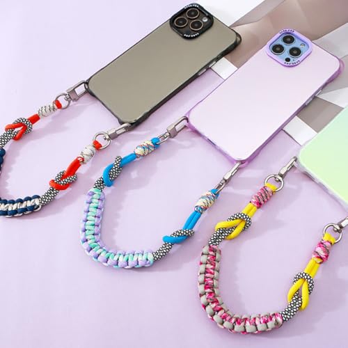 Boho Macrame Phone Wrist Strap, Cell Phone Lanyard with Tether Tab, Purple - Photo 54 sur 85