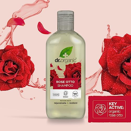 Dr Organic Rose Otto Shampoo, Restoring, Mens, Womens, Natural, Vegan, Cruelty-Free, Paraben & SLS-Free, Recyclable & Recycled Ocean Bound Plastic, Certified Organic, 265ml, Packaging may vary - Image 7