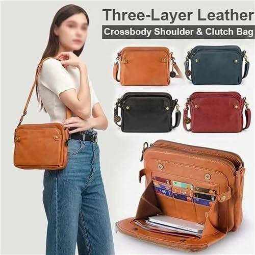 Gpmsign Crossbody Bag Gpmsign Crossbody Leather Bag 3 Layer Crossbody Leather Shoulder Bags with Built Compartments2