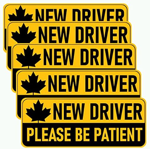 5 PCS New Driver Sticker,Please Be Patient Decal With Canada Flag Maple ...