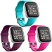 Wepro Bands Compatible with Fitbit Versa/Fitbit Versa 2/Fitbit Versa Lite SE SmartWatch for Women Men, Sports Replacement Wristband Strap for Fitbit Versa Watch, Small, 3Pack, Teal, Peach, Periwinkle