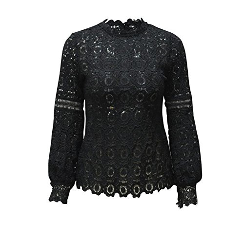 MUYAOO Women's Tops T-Shirt Lace Blouse Ladies Long Sleeve Casual Shirt