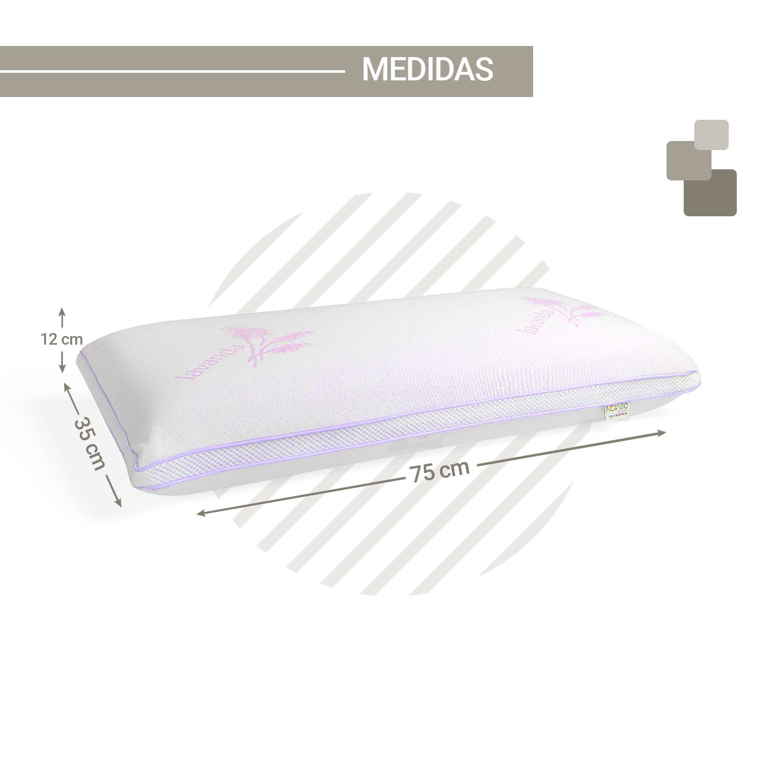 Ángel Cerdá - Almohada Viscoelástica Perfumada Lavanda - 75 x 35 x 15 cm - Confort Superior y Relajación Profunda