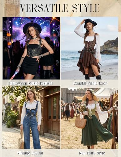 Image of Scarlet Darkness Corset Tops for Women Renaissance Underbust Corset Boned Lace Up Corsets