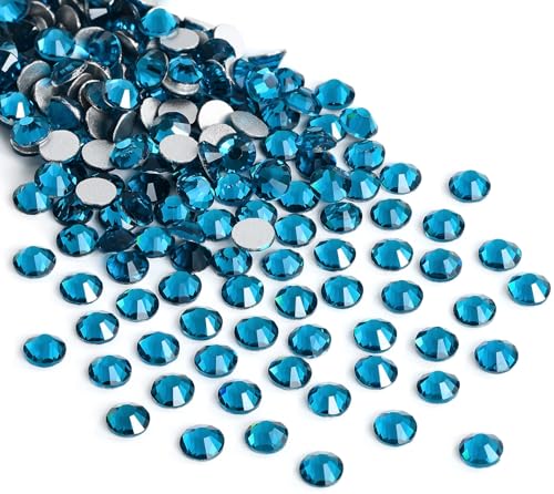 Image of Jollin Crystal Flatback Rhinestones Gems for Crafts 1.4mm SS3, Blue Zircon | Glue Fix, 2880pcs Glass Rhinestones for Bedazzling, Clothes, Tumblers, Nail Art, Shoes, Bags, Caps & Accessories Decoration