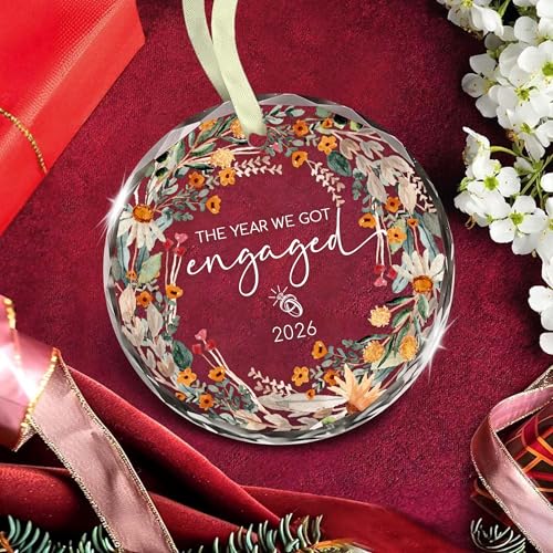 Engagement Gifts for Couples 2026, Glass Engagement Ornament 2026 - The Year We Got Engaged Ornament for Daughter, Newly Engaged Gifts for Couple Friend, for Fiance, Bride to Be - Image 2