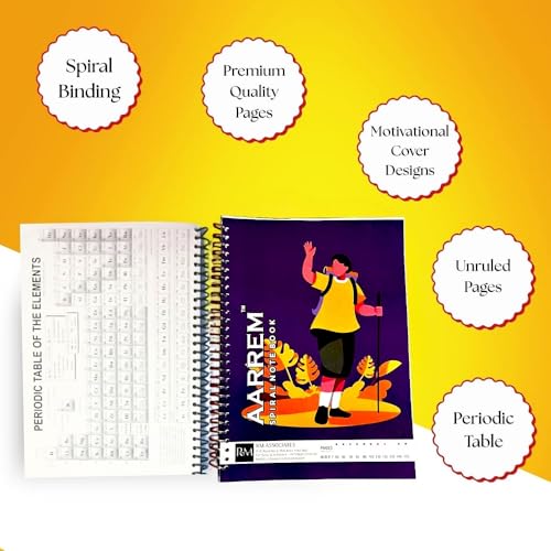 Image of Premium Spiral Notebook Plain A4 Size, Unruled 70 GSM Paper, 200 Pages, College Unruled Paper, School Office Supplies, Multicolor Pack of (24)