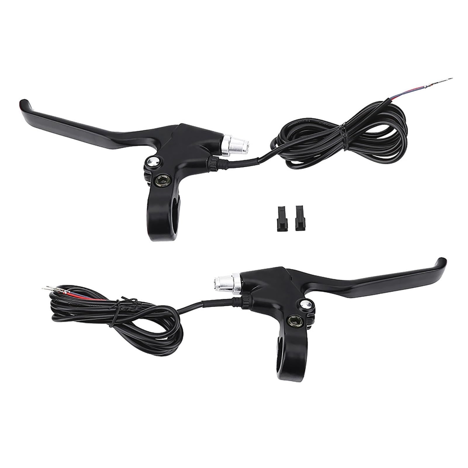 1 Pair 2 Wires Bike Brake Levers, 5.6 FT Durable Left & Right E Bike Bicycle Electric Brake Lever Accessories for 22.5mm Handlebar Mountain Bike, Road Bike