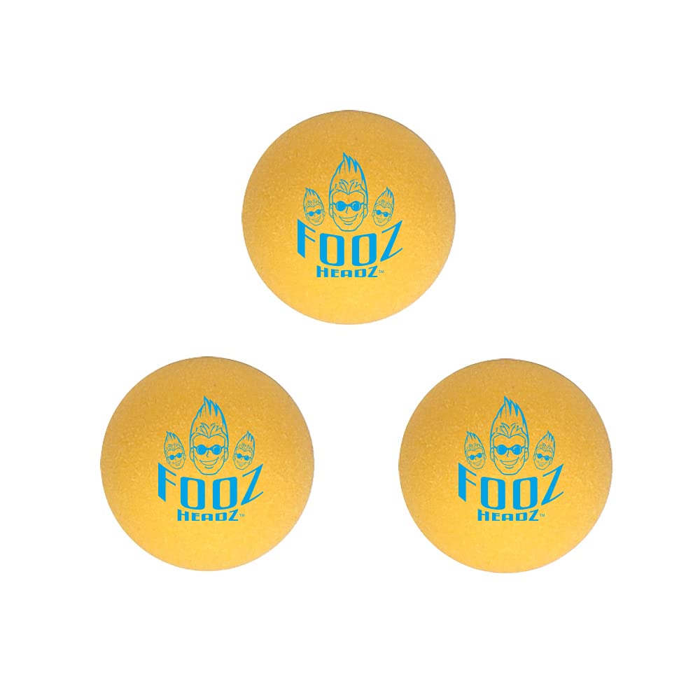 Fooz Headz Foosballs Professional Tournament Quality - Just Like The Pros Use, Official Regulation Size - Set of 3 Foosball Balls