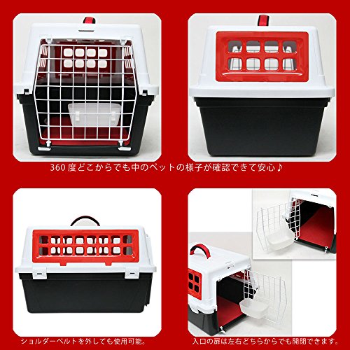 Ferplast Atlas 10 Trendy Plus, Caixa de Transporte Para Animais Pequenos, Vermelha, com Alça Para Om