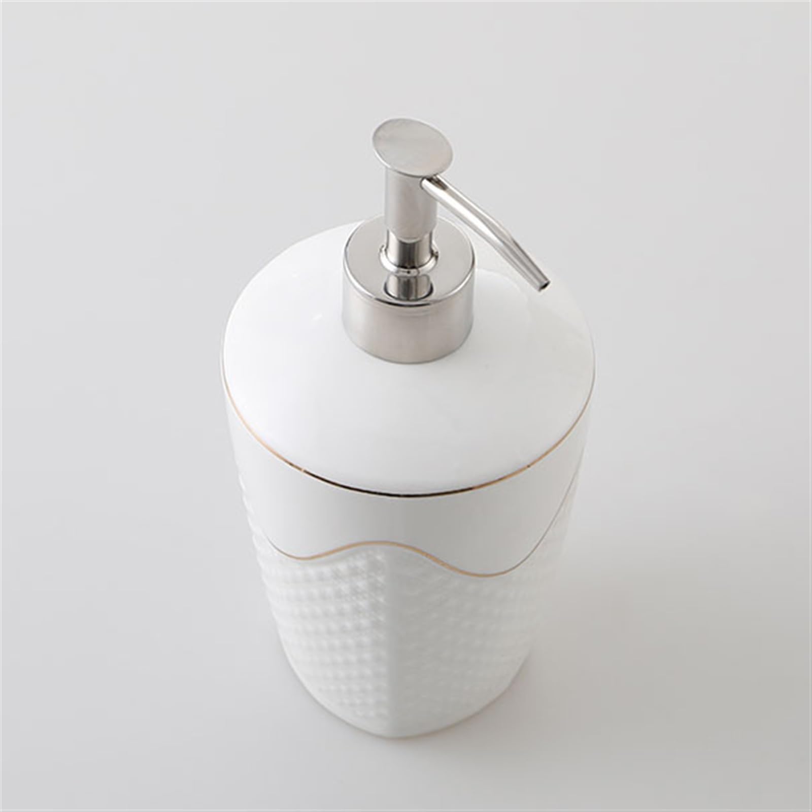 Dispenser di sapone Dispenser di sapone, bottiglia di sapone in ceramica per shampoo, bagnoschiuma e olio da massaggio, pompa di sapone a forma di punto per toeletta (460 ml/15,55 oz) accessori da