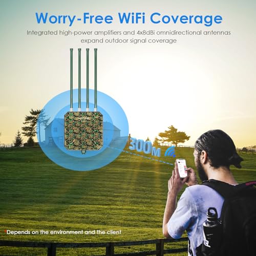 Image of WAVLINK AX3000 Outdoor WiFi 6 Extender Long Range, WiFi 6 Outdoor Wireless Access Point, Support Active PoE, 4x8dBi Antennas,Outdoor WiFi Solution,IP67,Up to 256 Devices for Farm,Yard,RV,Campsite,Park