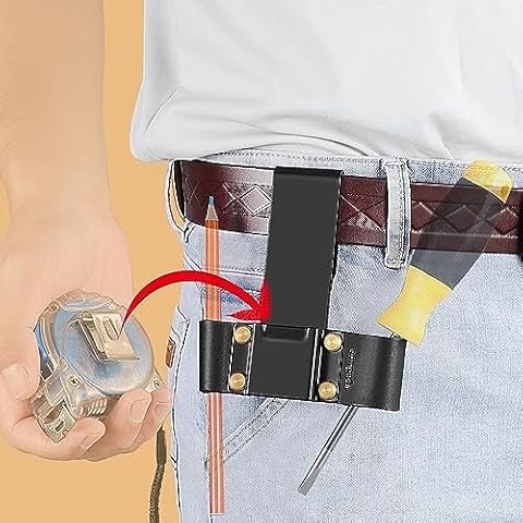 Compuda tape measure holder for belt with tape measure clip for tape measure holster, pencil clip and screwdriver holder Cover