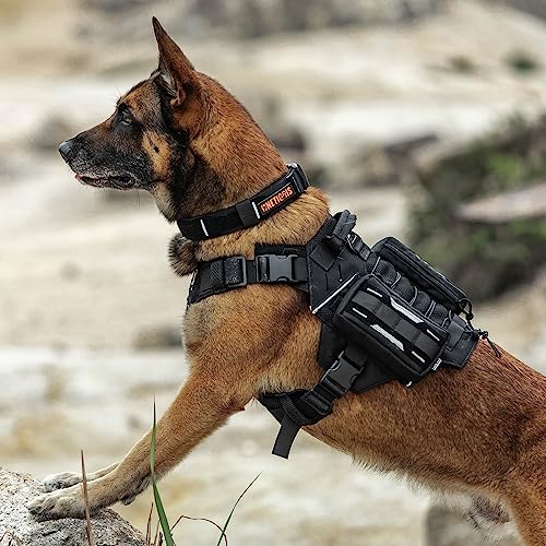 OneTigris X23 Futterbeutel für Hunde 2 Stück, Laser-Cut Design für eine EDC-Tasche für Hunde, Nylon, Langlebig, mit großer Kapazität und reflektierenden Streifen, für MOLLE Hundegeschirr