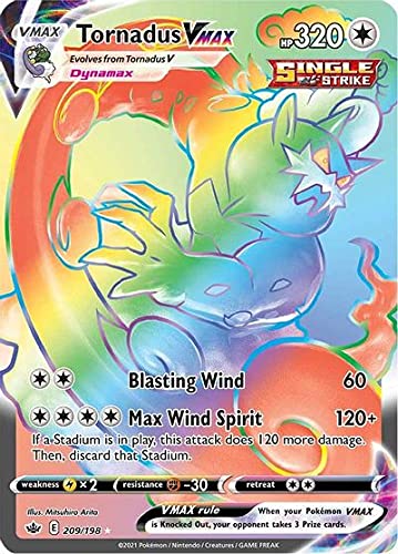 Amazon.com: Pokemon Tornadus VMAX - 209/198 - Secret Rare - Sword & Shield  - Chilling Reign - Trading Card