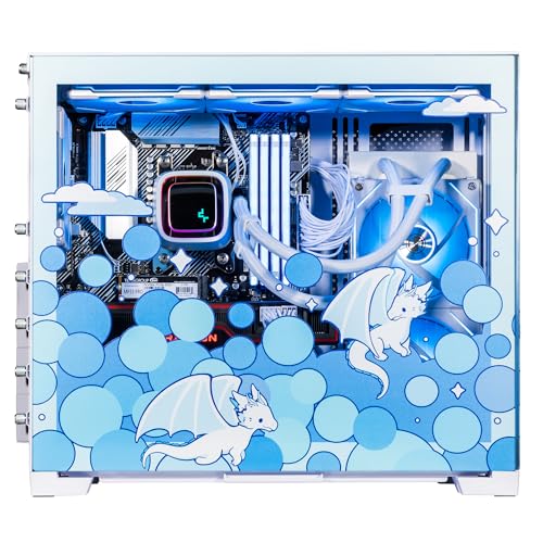 Image of Velztorm Frosty Dragon Custom Built Gaming Desktop PC (AMD Ryzen 7 5700X, Radeon RX 9070 XT, 64GB DDR4, 2TB PCIe SSD, RGB Fans, 240mm AIO, 850W PSU, WiFi 5, Bluetooth 5.0, Win 11 Home)