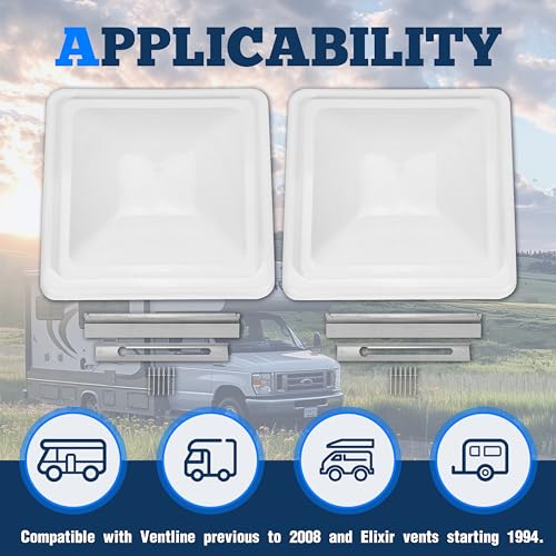 Kojem 14 Inch RV Roof Vent Cover - Compatible With Ventline & Elixir Vents (3 Pack, Black) - View #11